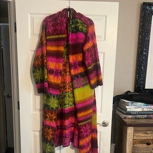 Free People Multicolor Long Cape Coat